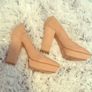 Nude Suede Forever 21 Heels